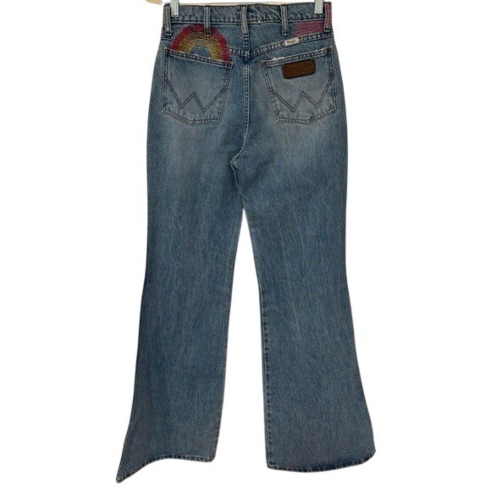 NWT White Oak Cone Denim Wrangler Fly High Wide Leg Flare Embroidered Jeans 26